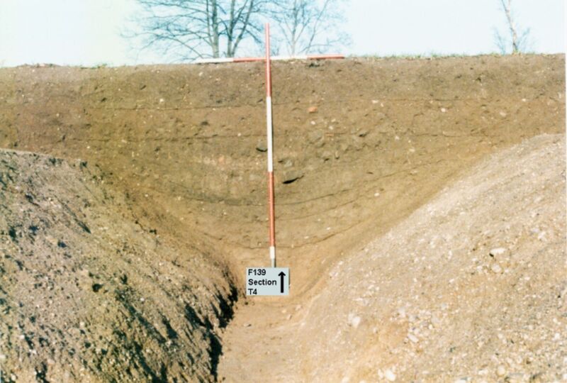 Plate 35. Trench 4, the stratified fill of the ditch F148.