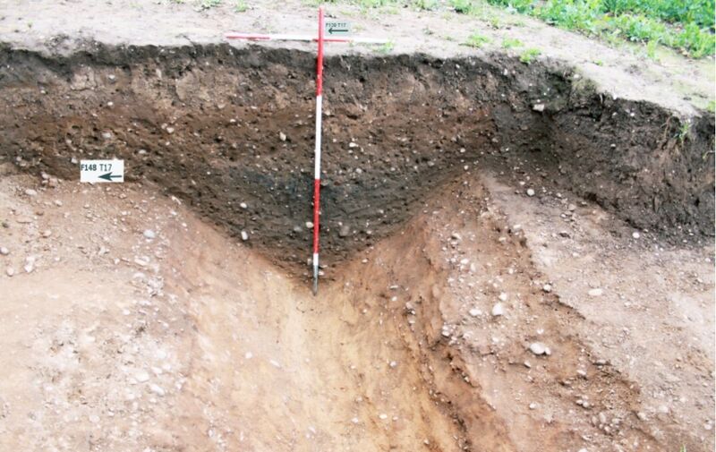 Plate 36. Trench 17, the deliberate fill of the ditch F148