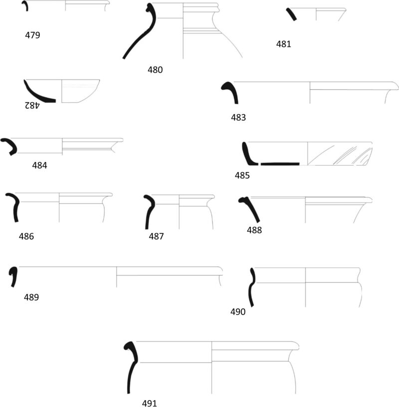 Fig 51. Pottery drawings 479- 491