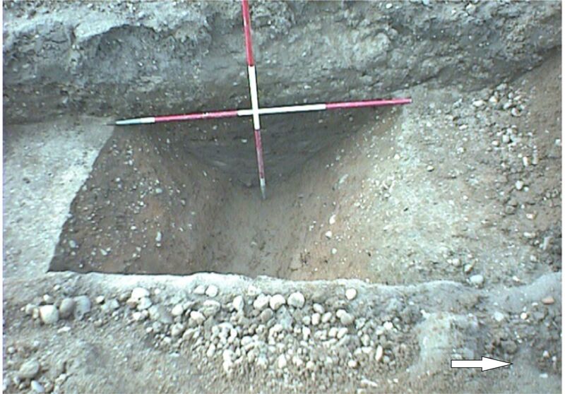 Plate 42. 1 of 2 trial trenches excavated over crop mark of 3rd enclosure F200