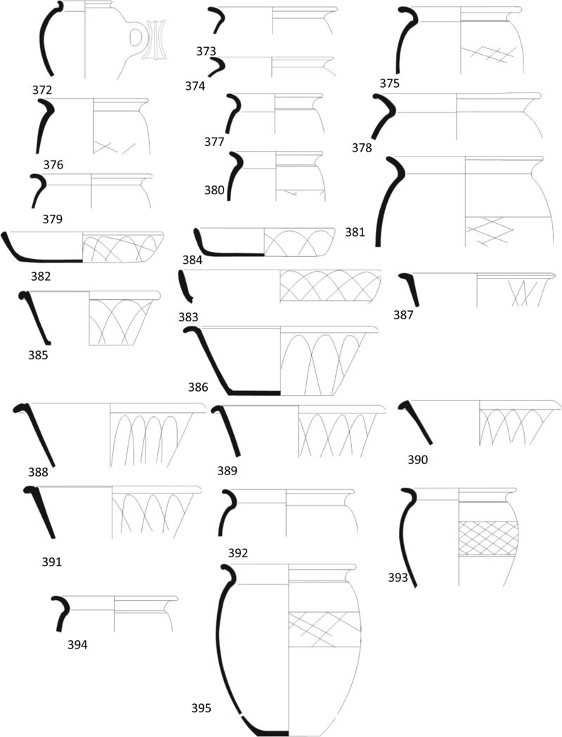 Fig 46. Pottery drawings 372- 395