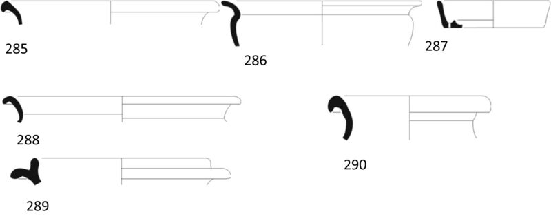 Fig 39. Pottery drawings 285- 290