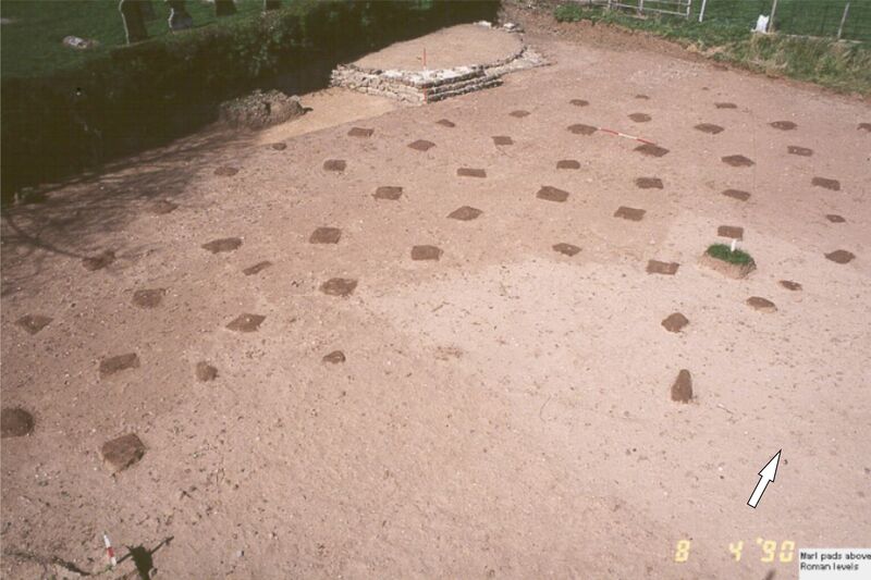 Plate 25. The marl squares looking north-east with the villa wing top centre