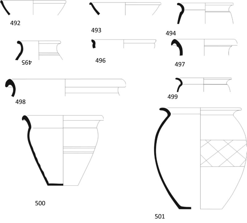 Fig 52. Pottery drawings 492- 501