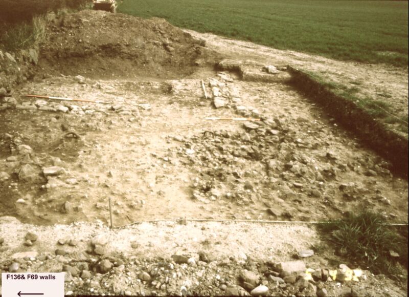 Plate 8. S3, spread of sandstone debris, and just appearing in the background are two sections of walling
