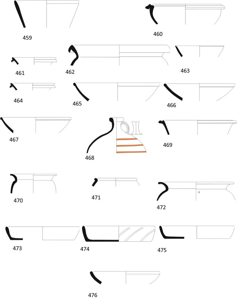 Fig 50. Pottery drawings 459- 476