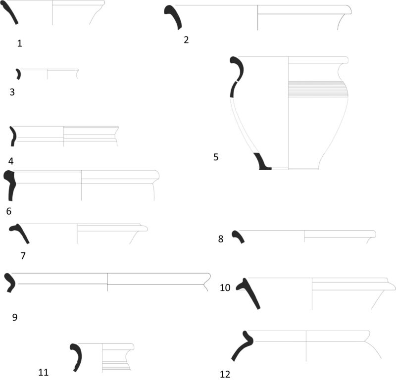 Fig 14. Pottery drawings 1-12
