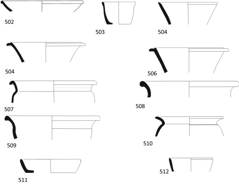 Fig 53. Pottery drawings 502- 512
