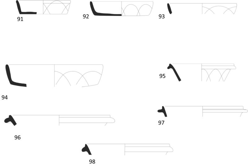 Fig 23. Pottery drawings 91- 98